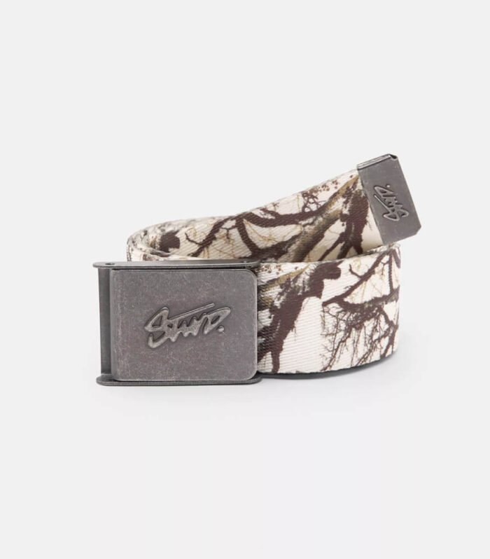 Faux leather belt with logo